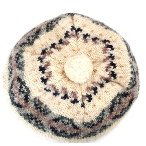 Scottish tam hand knit virgin Scotch wool Vintage 80s